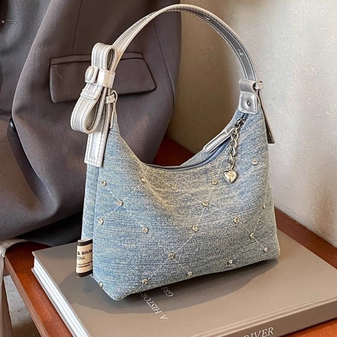 Bolso hobo vaquero chic – Bolso pequeño para llevar debajo del brazo, bolso de hombro francés versátil y de alta calidad 