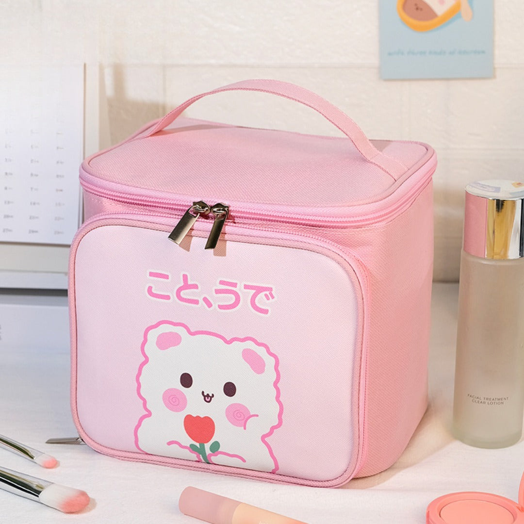 Cute Large Capacity Portable Storage Toilet Bag – Travel Bucket Cosmetic Bag for Women | Spacious Makeup Bag Organizers | Perfect Travel Makeup Bag
