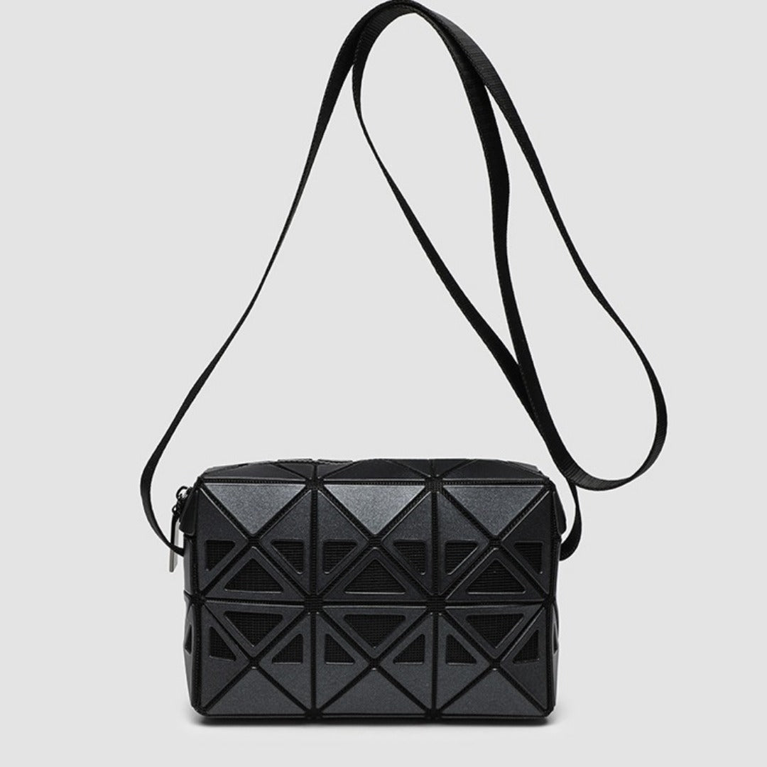 Fashion mini square box, hollow geometric design splicing crossbody bag, fashion commuter shoulder Crossbody bag, small square purse
