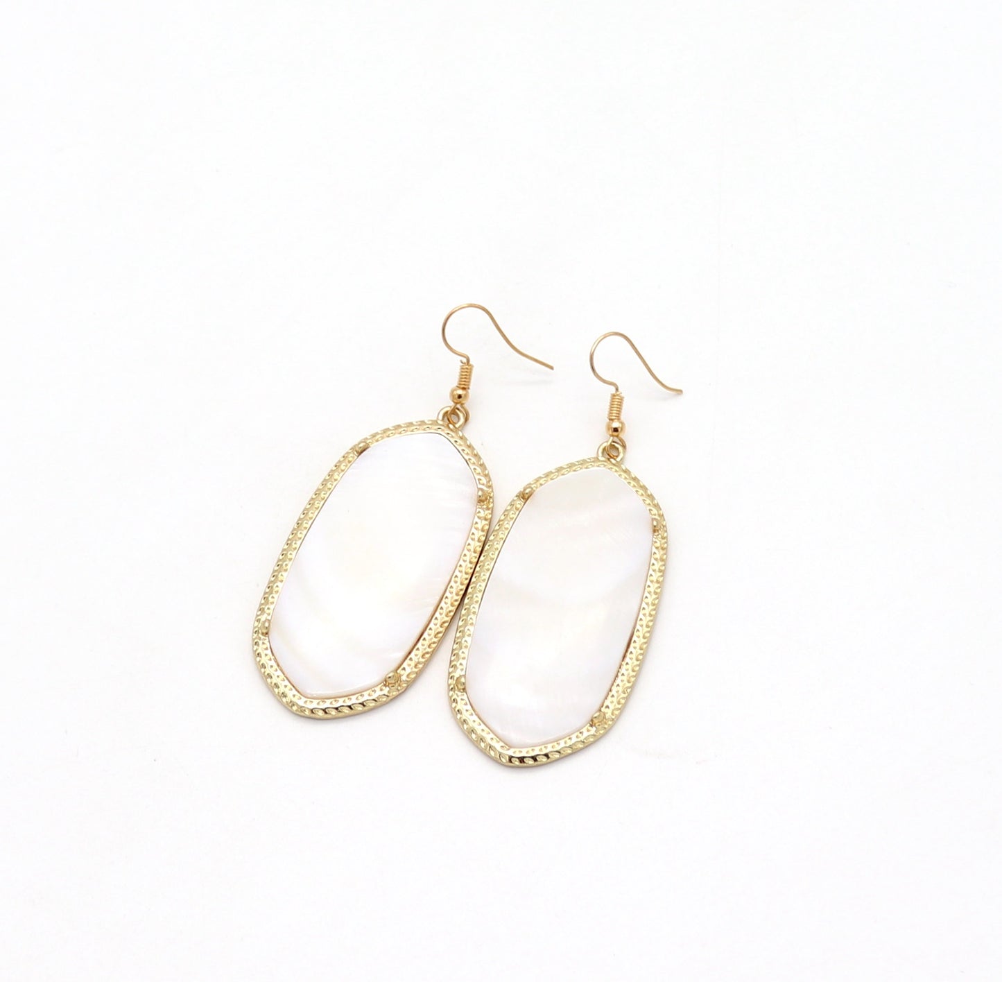 Abalone Shell and Opal Glass Inlay Earrings