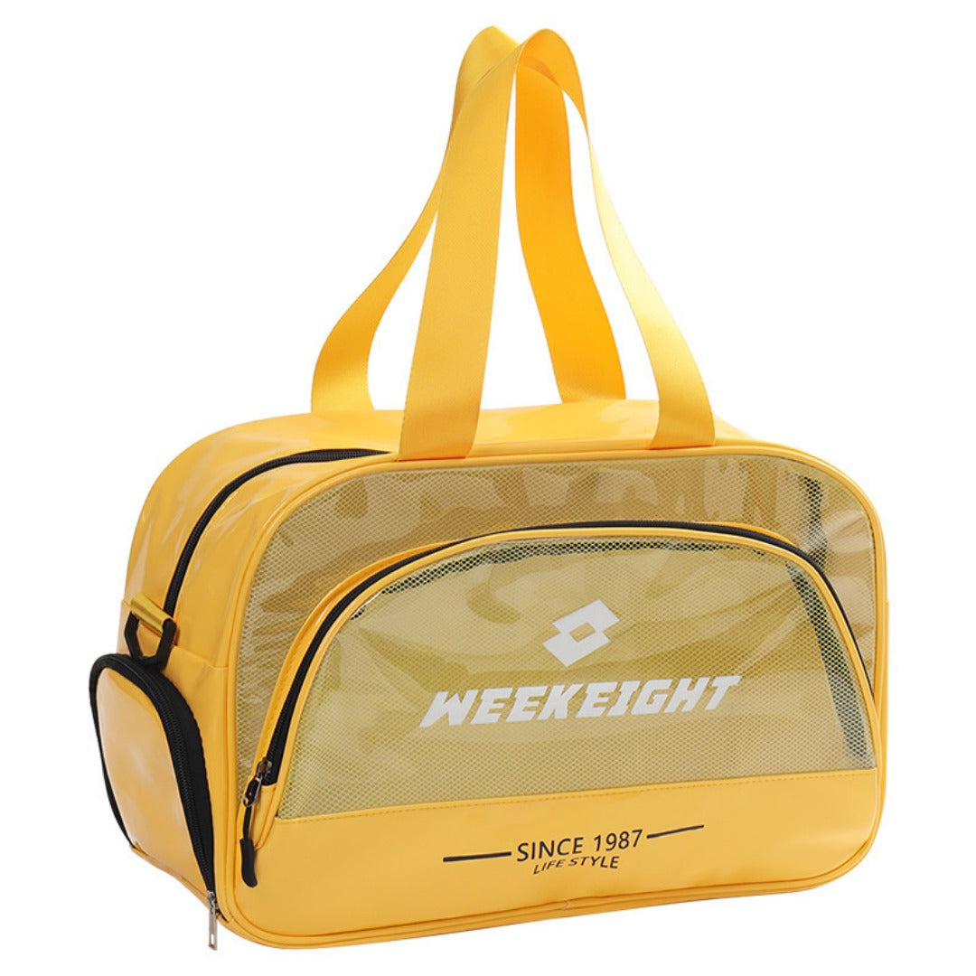Bolsa de baño transparente de PVC, bolsa de playa deportiva con separación para ropa húmeda y seca, bolsa de fitness de gran capacidad, bolso de viaje transparente para mujer 