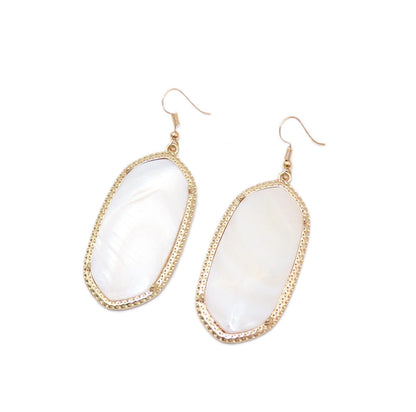 Abalone Shell and Opal Glass Inlay Earrings