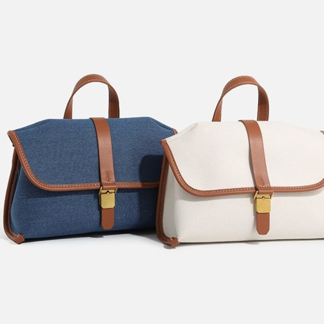 Bolso bandolera vaquero, bolso informal de lona para mujer, bolso tote cuadrado 