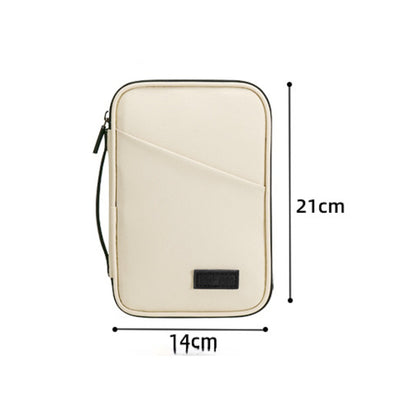 Large capacity passport bag, multi-function document storage bag, PU waterproof travel storage bag, anti-theft tote certificate bag.