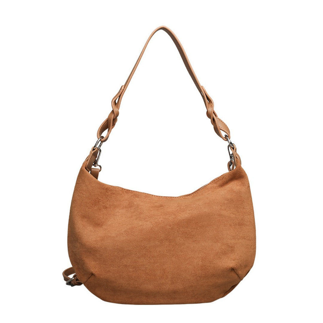 Chic Suede Underarm Women's Bag – Popular Versatile Shoulder Tote, Retro Texture Soft PU Crossbody & Small Square Hobo Bag