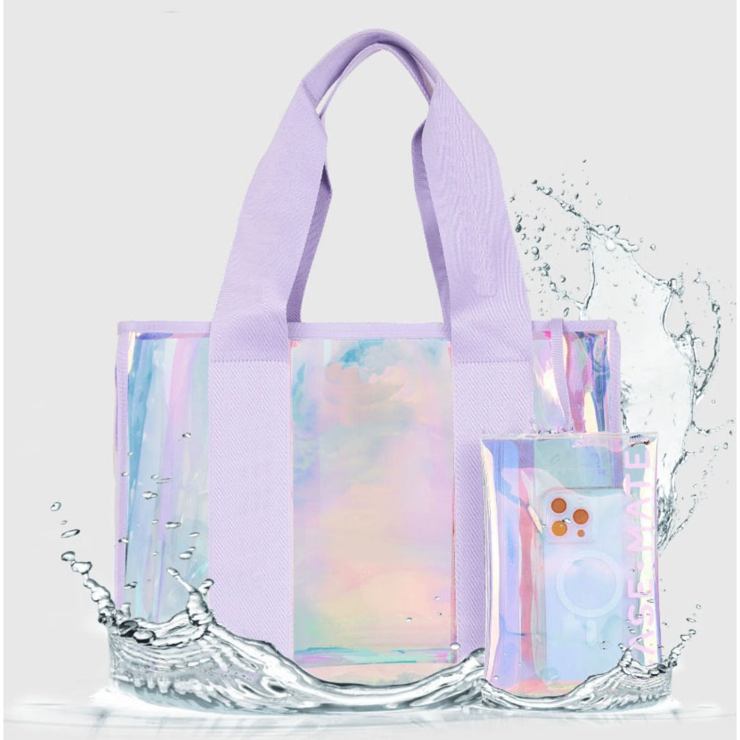 Bolso tote transparente para mujer, de gran capacidad y colorido; bolso de playa impermeable, bolsa de natación, bolsa impermeable para guardar el móvil, bolso transparente para eventos en estadios. 