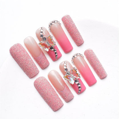 1067 Uñas postizas reutilizables hechas a mano para decoración de uñas