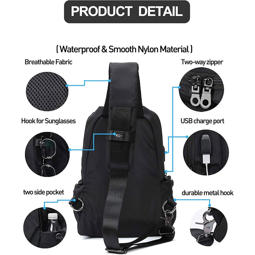 Riñonera, bolso de pecho, cangurera cruzada unisex, bandolera táctica multifuncional antirrobo con correa única para senderismo y ciclismo. Ideal para caminar, andar en bicicleta, viajar y hacer ciclismo. 