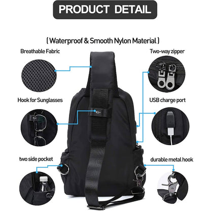 Riñonera, bolso de pecho, cangurera cruzada unisex, bandolera táctica multifuncional antirrobo con correa única para senderismo y ciclismo. Ideal para caminar, andar en bicicleta, viajar y hacer ciclismo. 