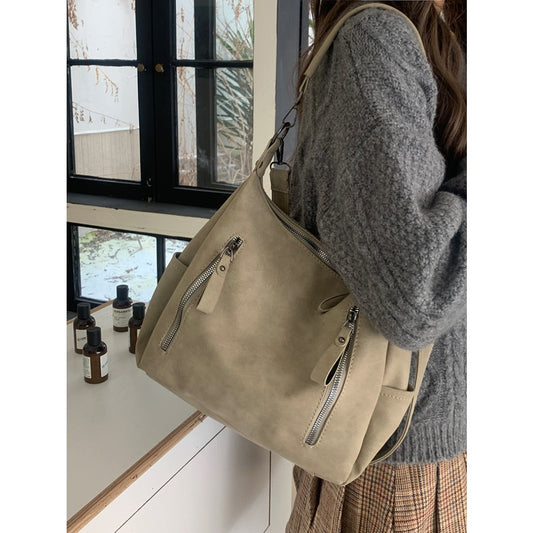 Bolso hobo vintage de gran capacidad para mujer, bolso tote de moda femenina, bolso portátil texturizado para ir al trabajo 
