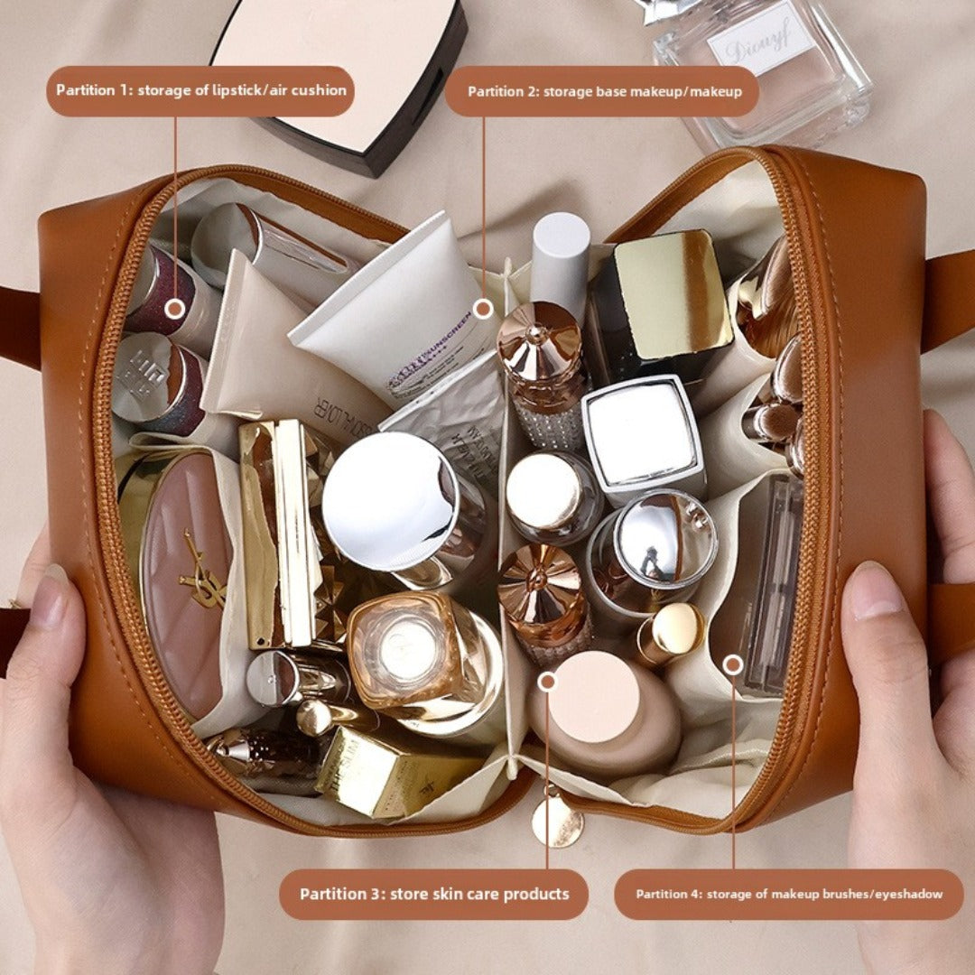 Neceser tote de gran capacidad, neceser de viaje portátil, bolsa de maquillaje de viaje, organizadores de neceseres de maquillaje, bolsas de maquillaje, pequeño 