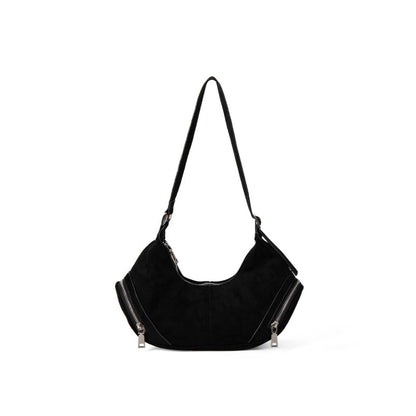 Bolso bandolera de ante de gran capacidad, bolso holgado, bolso hobo informal vintage 