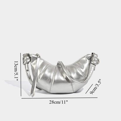 Small crossbody croissant bag, spring and summer girls casual simple solid color crossbody bag, daily commuting small shoulder bag