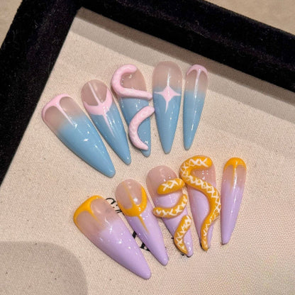 1023- Handmade press on nails fake nails removable