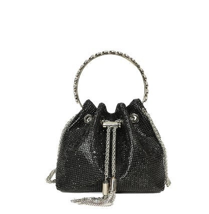 Bolso bandolera mini tipo cubo de diseño elegante con diamantes