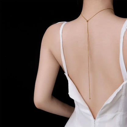 Ball drawstring snake chain necklace stainless steel necklace for women minimalist simple elegant stainless steel jewelry