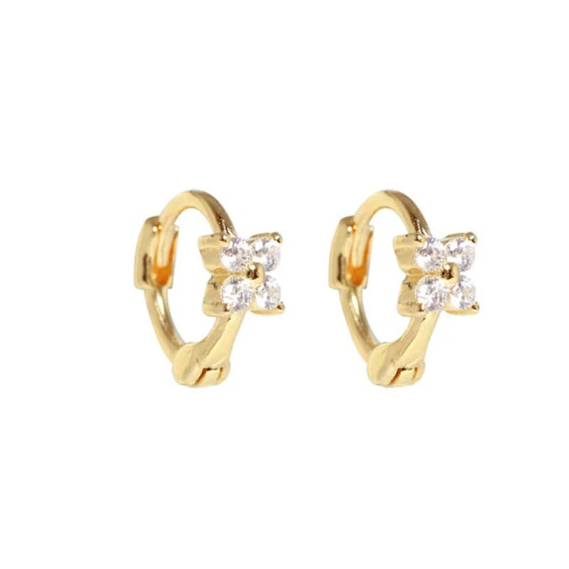 Color Zircon Earrings For Women 925 Sterling Silver Earrings Hoops Pendientes Plata Piercing Gold Jewelry