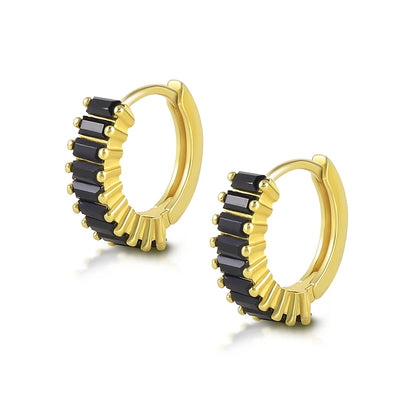 Color Zircon Earrings For Women 925 Sterling Silver Earrings Hoops Pendientes Plata Piercing Gold Jewelry