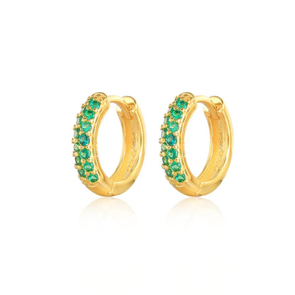 Color Zircon Earrings For Women 925 Sterling Silver Earrings Hoops Pendientes Plata Piercing Gold Jewelry