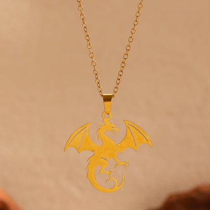 Gothic Western Dragon Pendant Necklace