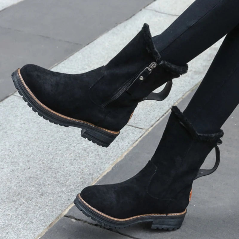 Women's Winter Fur-Lined Mid Calf Boots