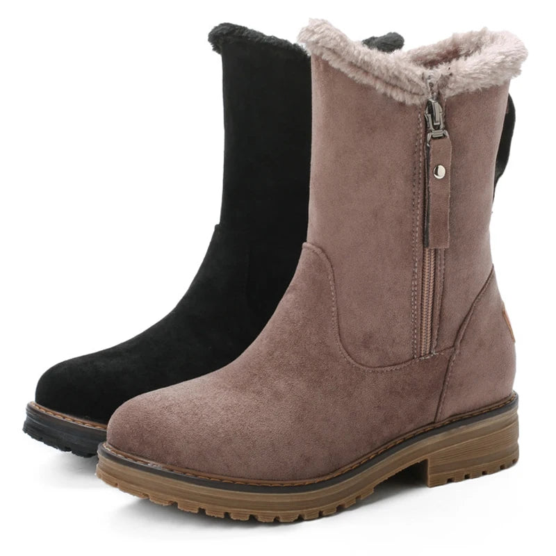 Women's Winter Fur-Lined Mid Calf Boots