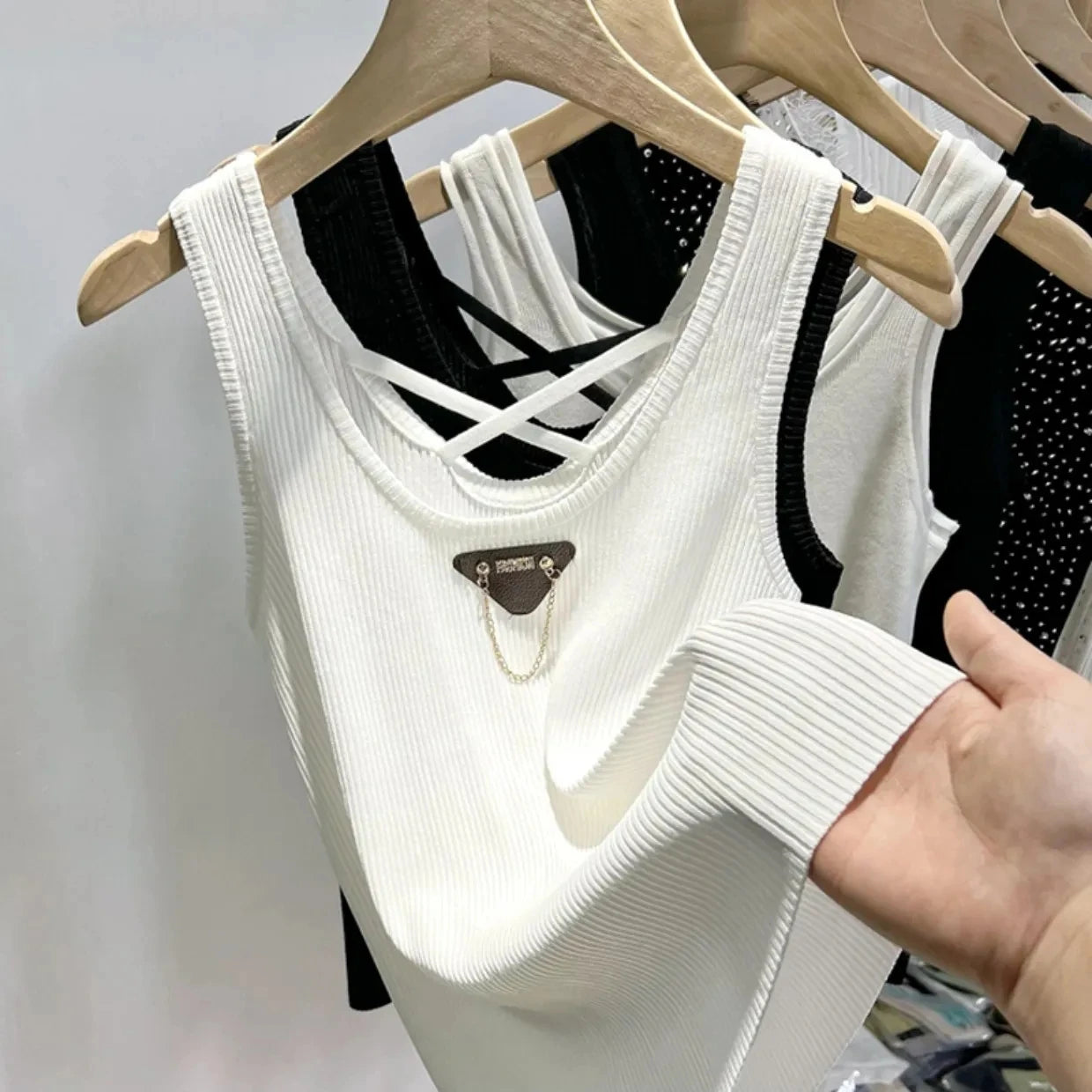 M-4XL Chic Tank Top Sleeveless Summer Korean Fashion Slim Women Aesthetic Camisole Free Shipping