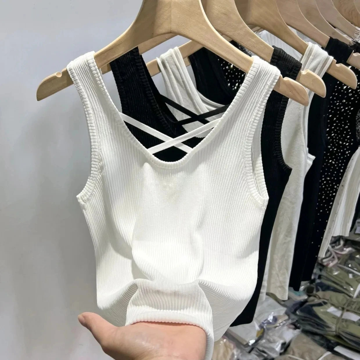 M-4XL Chic Tank Top Sleeveless Summer Korean Fashion Slim Women Aesthetic Camisole Free Shipping