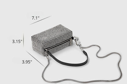 Bolso bandolera de noche con cadena y pedrería