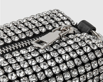 Bolso bandolera de noche con cadena y pedrería