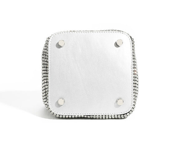 Full Diamond Bag Bucket Rhinestone Chain Purse