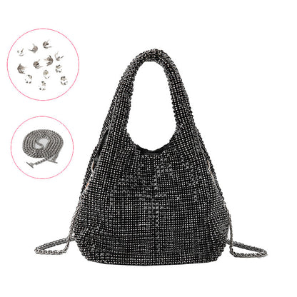 Full Diamond Bag Bucket Rhinestone Chain Purse