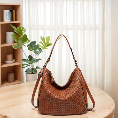 Bolso de hombro Hobo tejido en tamaño grande