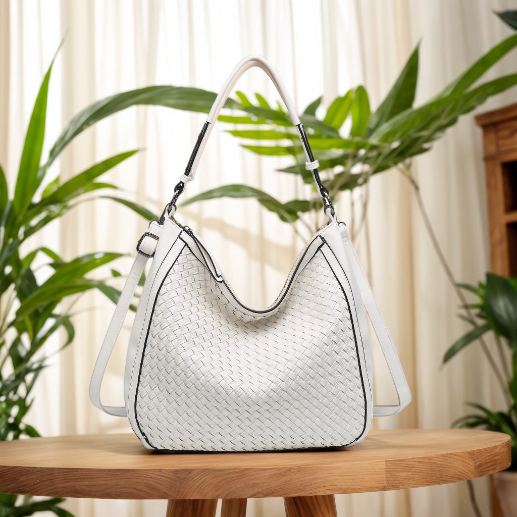 Bolso de hombro Hobo tejido en tamaño grande