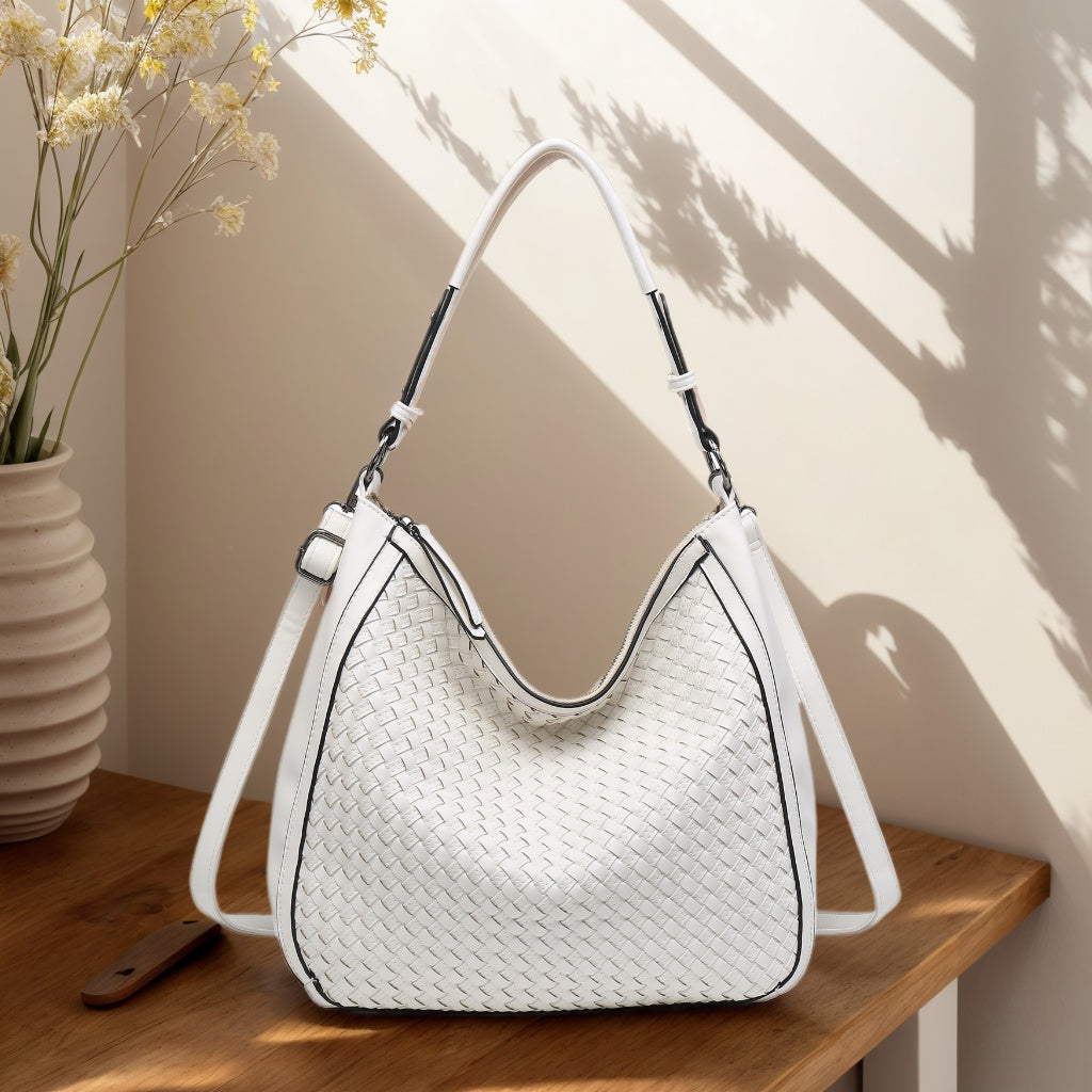 Bolso de hombro Hobo tejido en tamaño grande