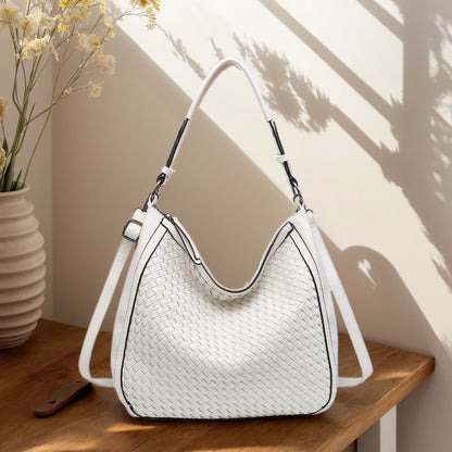 Bolso de hombro Hobo tejido en tamaño grande