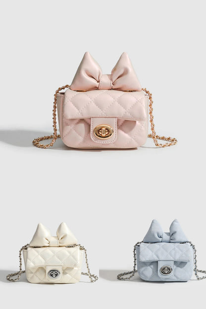 Mini fashion small square bag, summer ballet sports style bow mini crossbody bag, rhombus mini crossbody bag for women, toddler purse