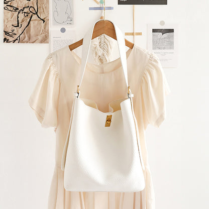 Bolso tipo cubo versátil de gran capacidad para mujer - Bolso bandolera tipo hobo de PU suave con textura retro y cierre, estilo casual 2 en 1