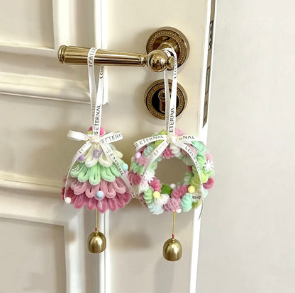 Árbol de Navidad con palo giratorio, carillón de viento hecho a mano para colgar en el coche, decoración para colgar en la puerta, colgante para actividades en centros comerciales