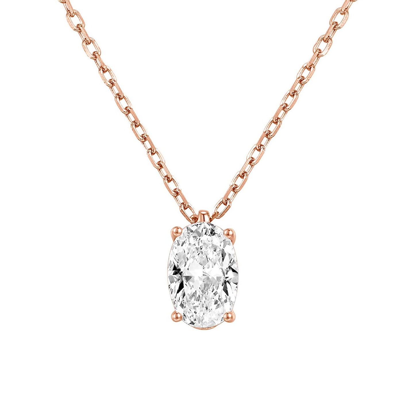 Single Zircon Pendant Necklace
