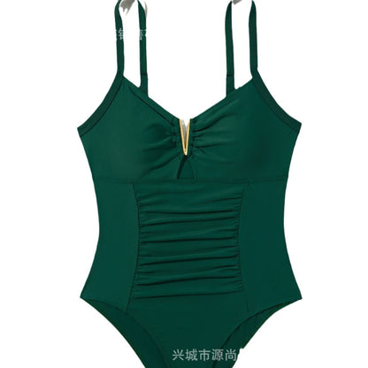 Women's One Piece Swimsuit Solid Color with Padded Bra Bathing Suit for Swimming