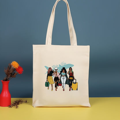 Bolso bandolera de lona estampada, bolso de compras moderno y ligero, bolso de algodón de gran capacidad, paquete de 2 unidades tipo hobo. 