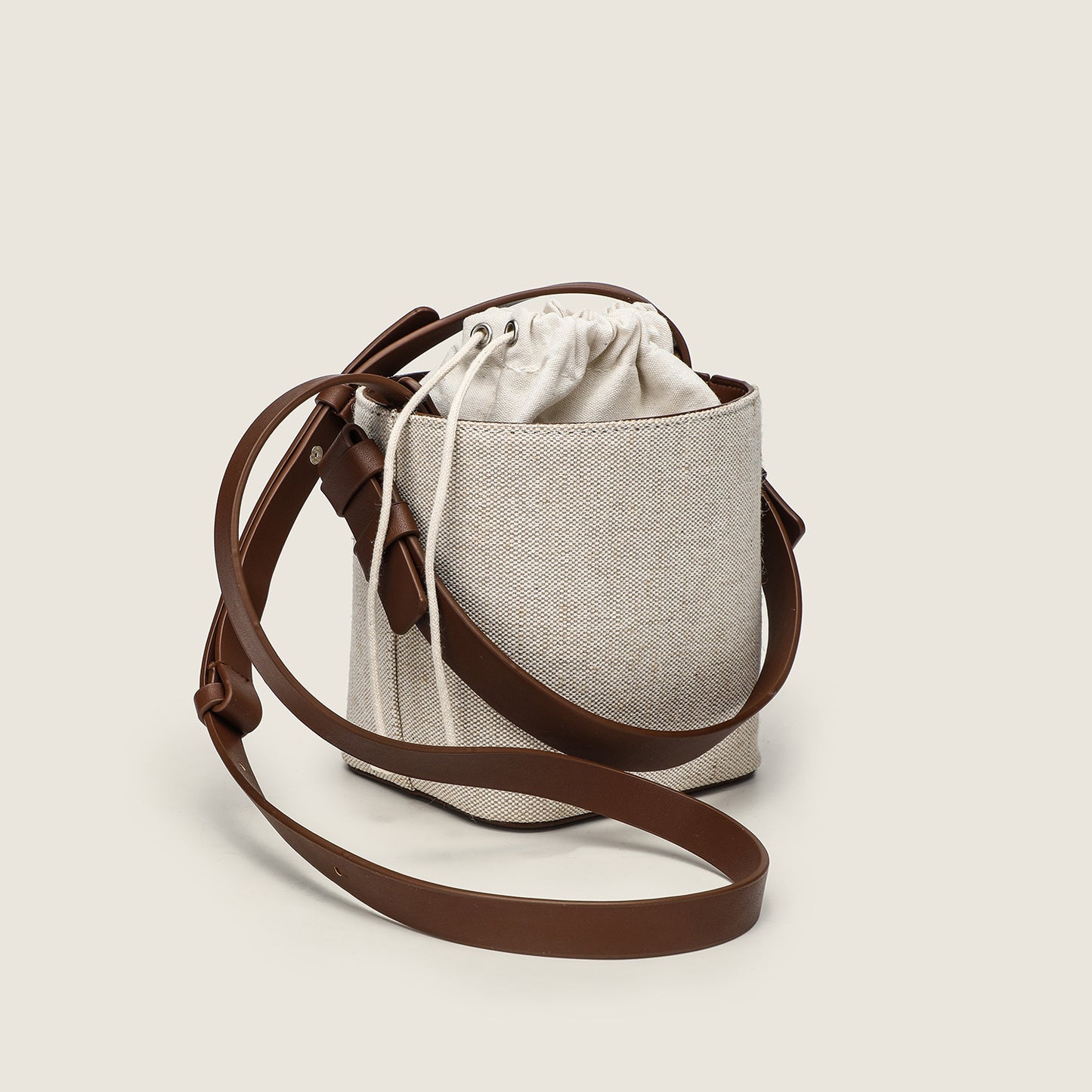 Bolso tipo cubo de lona con estilo – Bolso versátil de contraste y elegante bolso bandolera hobo 