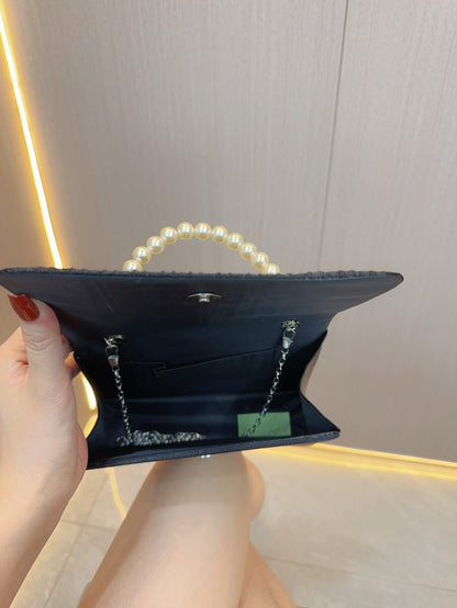 Bolso de mano para mujer, exclusivo bolso de noche plisado francés, bolso bandolera para banquetes