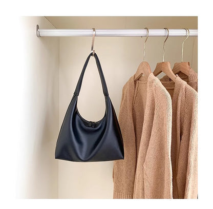 Bolso hobo sencillo y versátil para mujer, bolso hobo de piel suave, bolso de hombro retro 