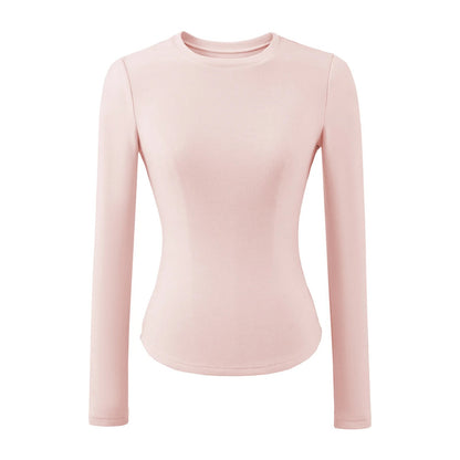 Hourglass Waist Long Sleeve T-Shirt beige