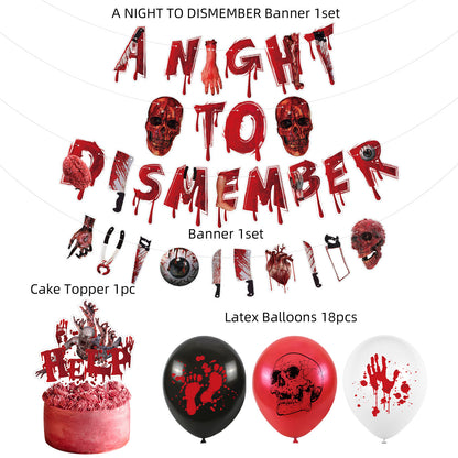 Halloween horror-themed haunted house holiday party decoration set flag background cloth card balloon honeycomb ornament