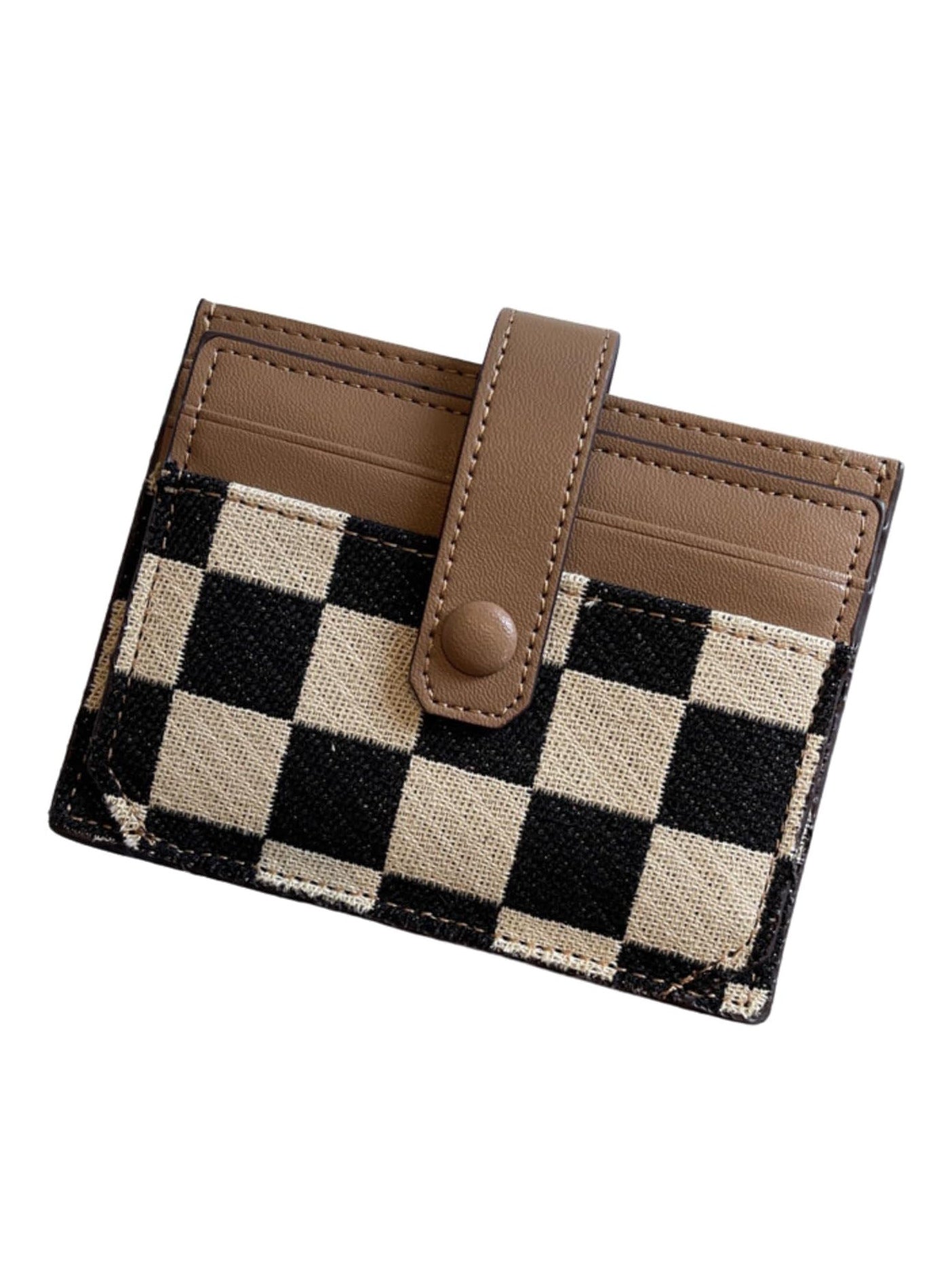 Portatarjetas pequeño para mujer, elegante tarjetero compacto de alta gama para el carné de conducir, tarjetero multifuncional ultrafino de lona 