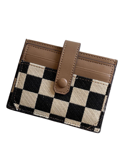 Portatarjetas pequeño para mujer, elegante tarjetero compacto de alta gama para el carné de conducir, tarjetero multifuncional ultrafino de lona 