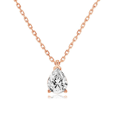 Single Zircon Pendant Necklace